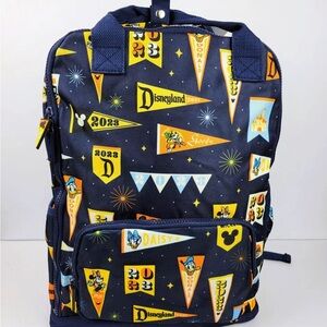 Disney Pennant Flag Backpack Disneyland 2023 Large Full-Size School Book Bag